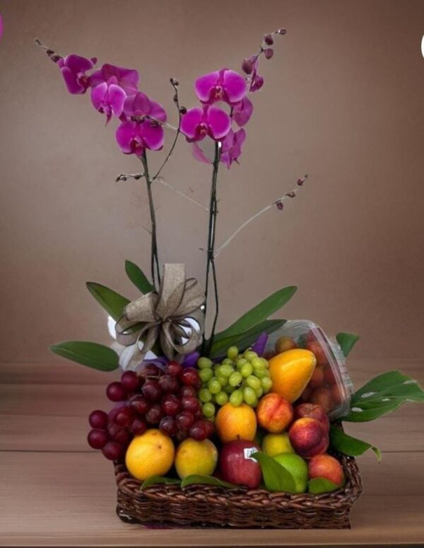 Orquidea y frutas