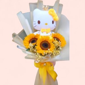 Girasoles y Hello Kitty